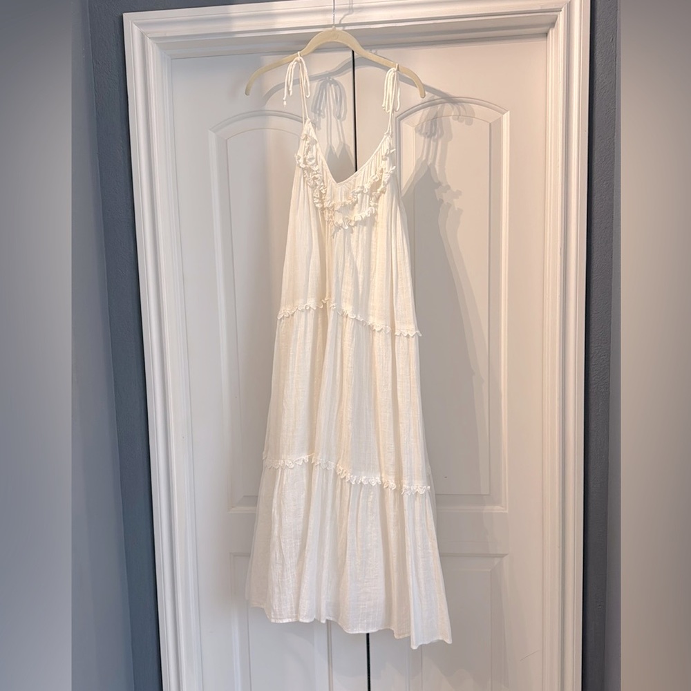 Zara white maxi with lace detail size M